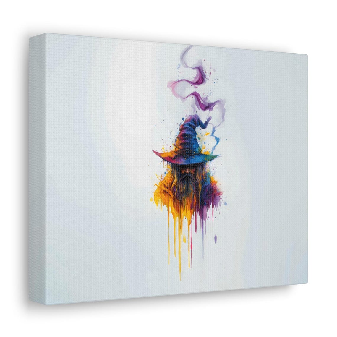 Watercolor Wizard Portrait in Starry Hat Magic Fantasy Poster - Image 3