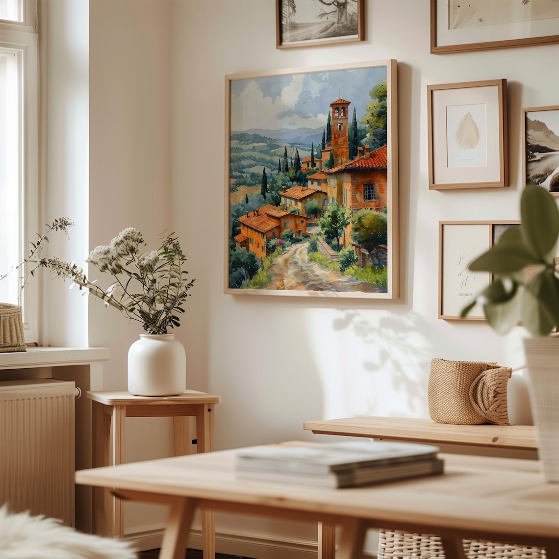 Tuscany Watercolor Painting, Italy Travel Poster - Image 3