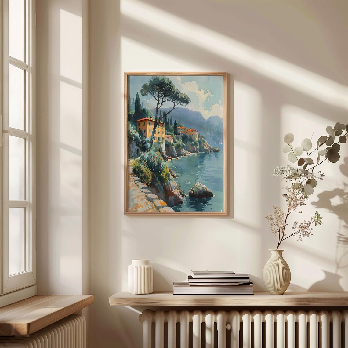 Italy Coast Watercolor Painting Travel Poster - Image 4