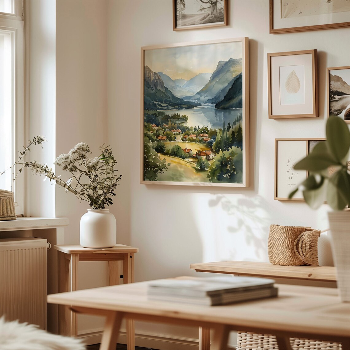 Lake District Watercolor Painting Landscape Art Print - Image 3