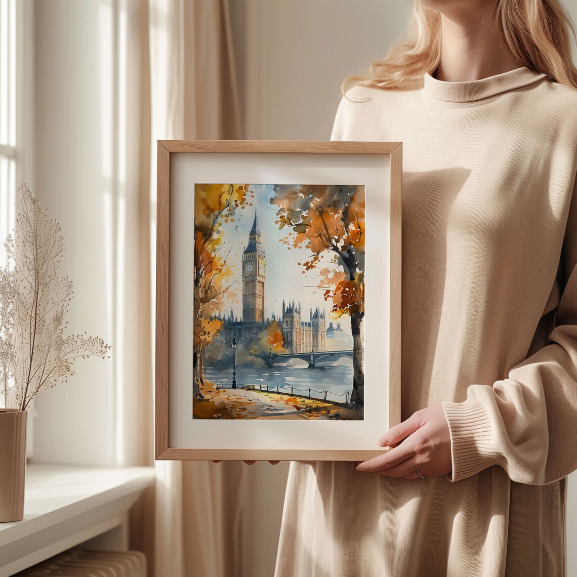 London Watercolor Painting, Big Ben Travel Poster - Image 2