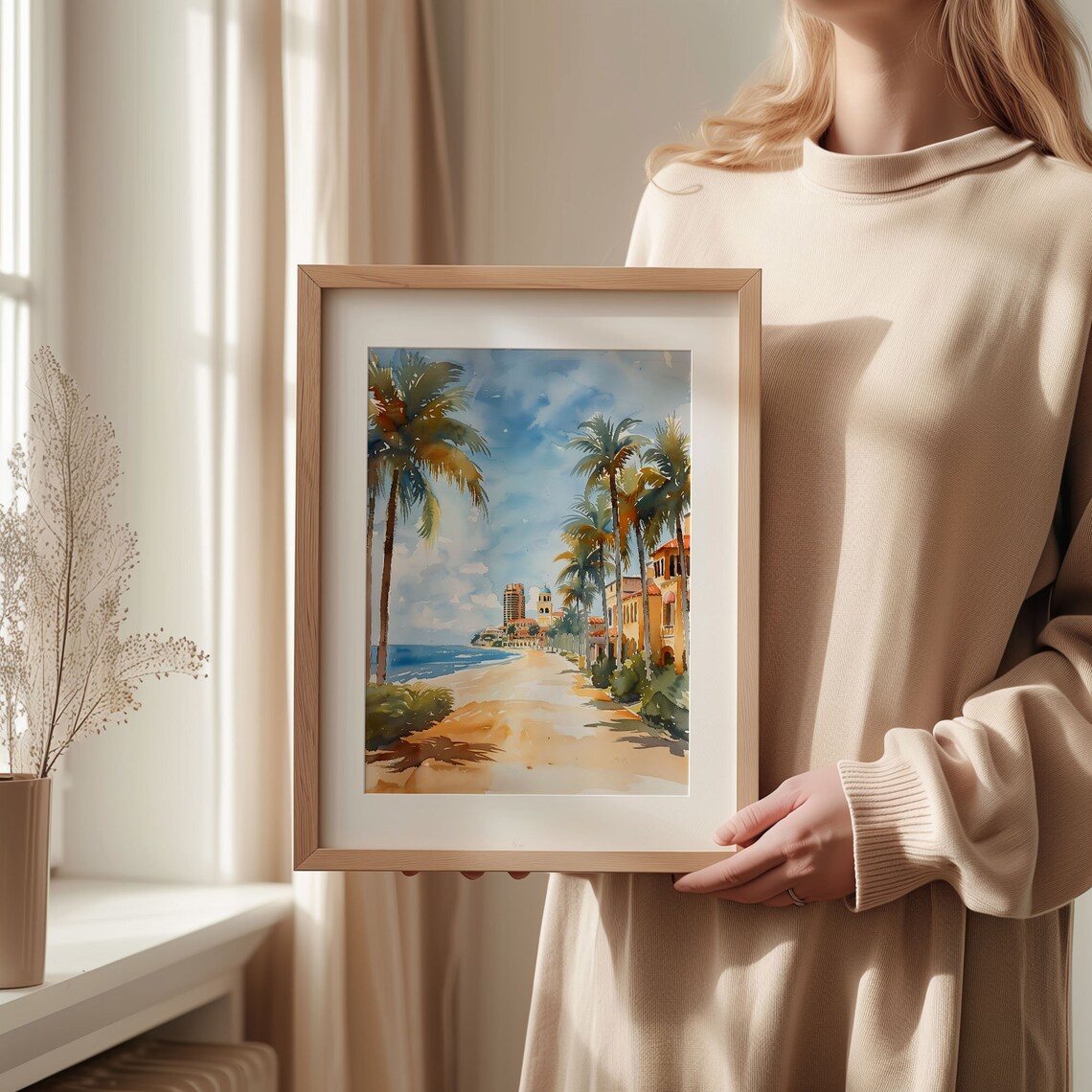 Miami Watercolor Painting Travel Poster - Image 2