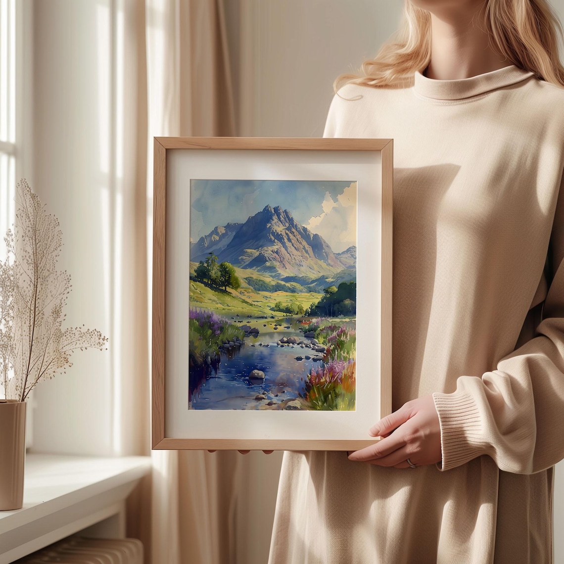 Scafell Pike Watercolor Landscape Art Print - Image 2