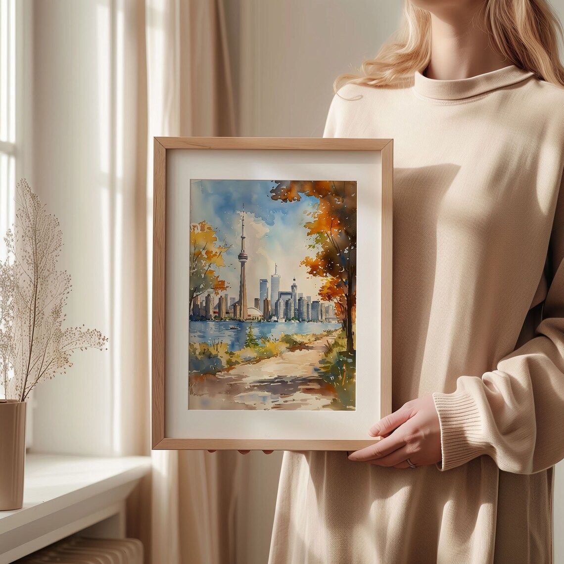 Toronto Watercolor Cityscape Travel Poster, Classic Art - Image 2