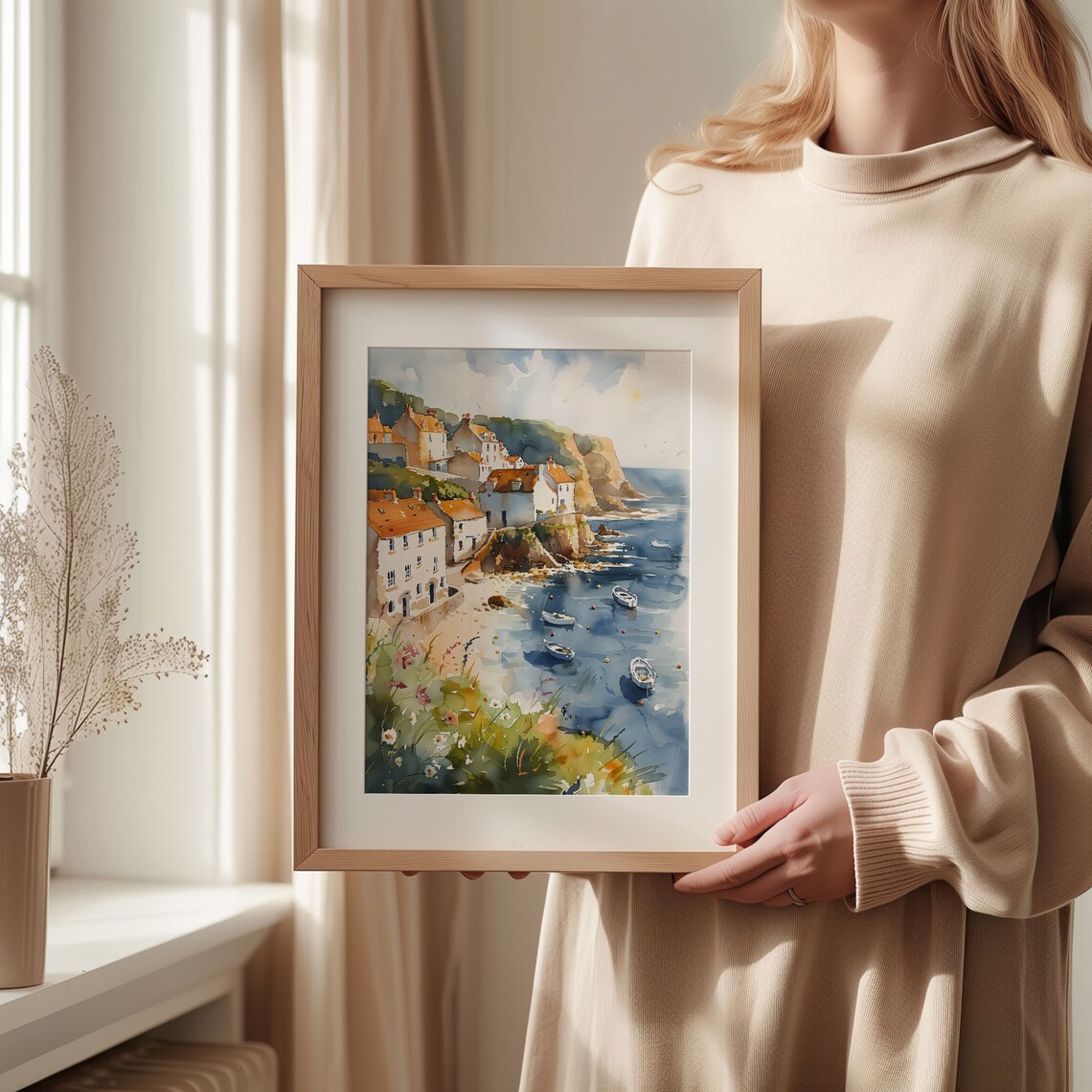 Cornwall Watercolor Painting Art Print - Image 2