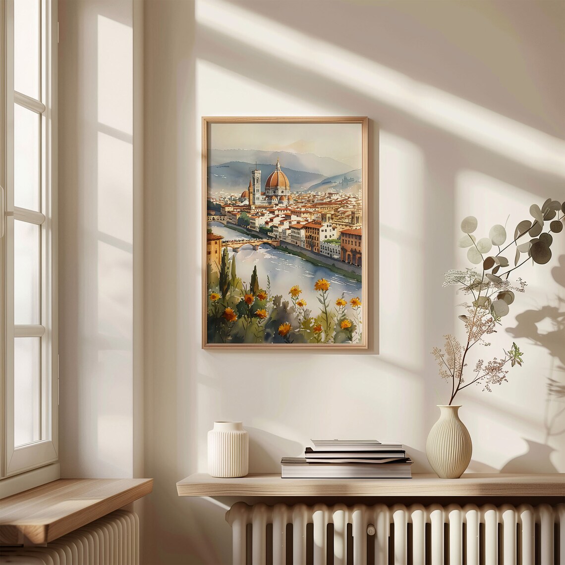 Florence Watercolor Travel Poster, Italy City Art - Image 4