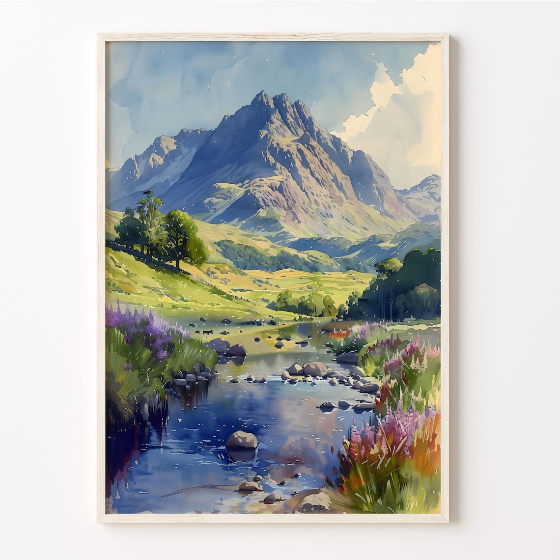 Scafell Pike Watercolor Landscape Art Print