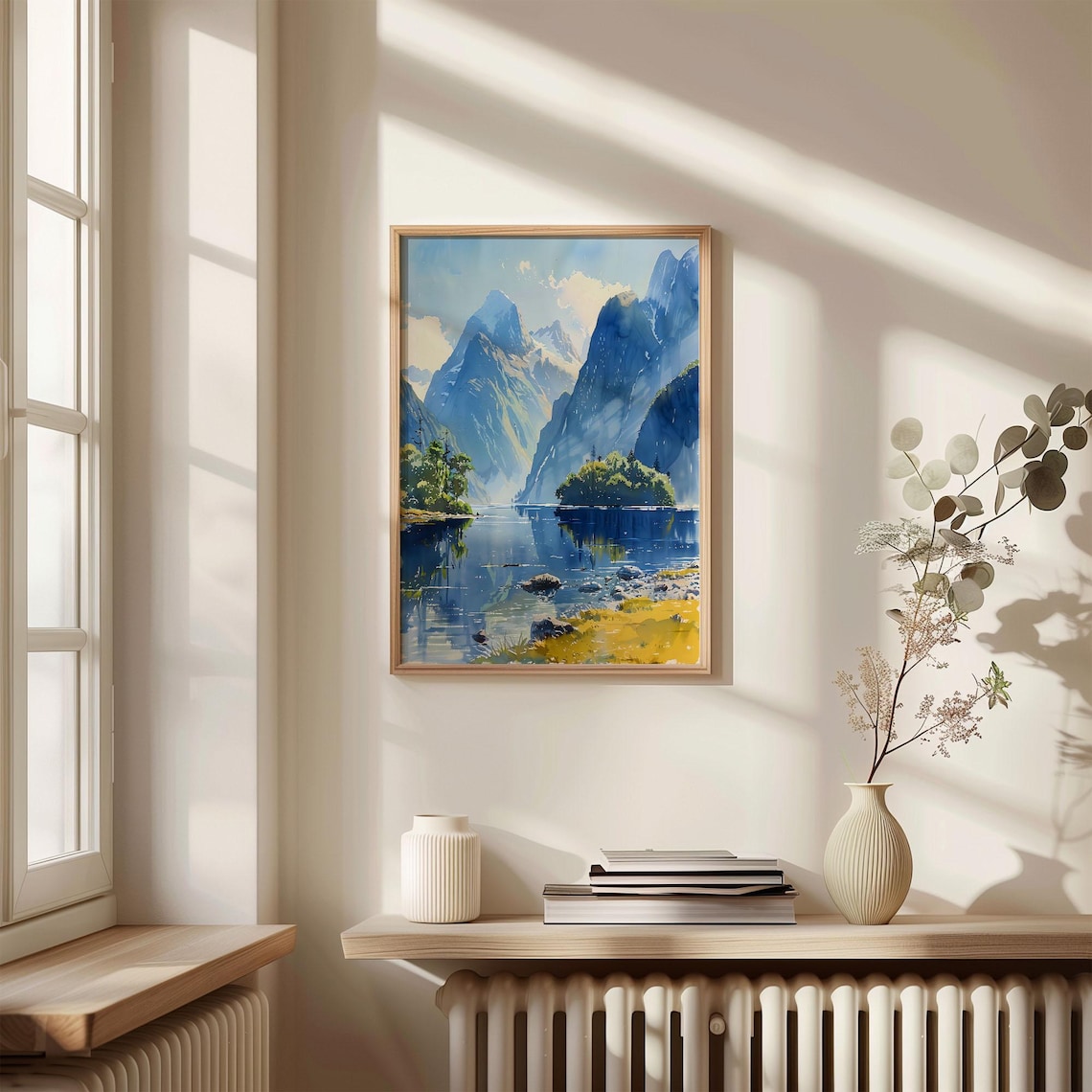 Milford Sound Watercolor Print, New Zealand Travel Poster - Image 4