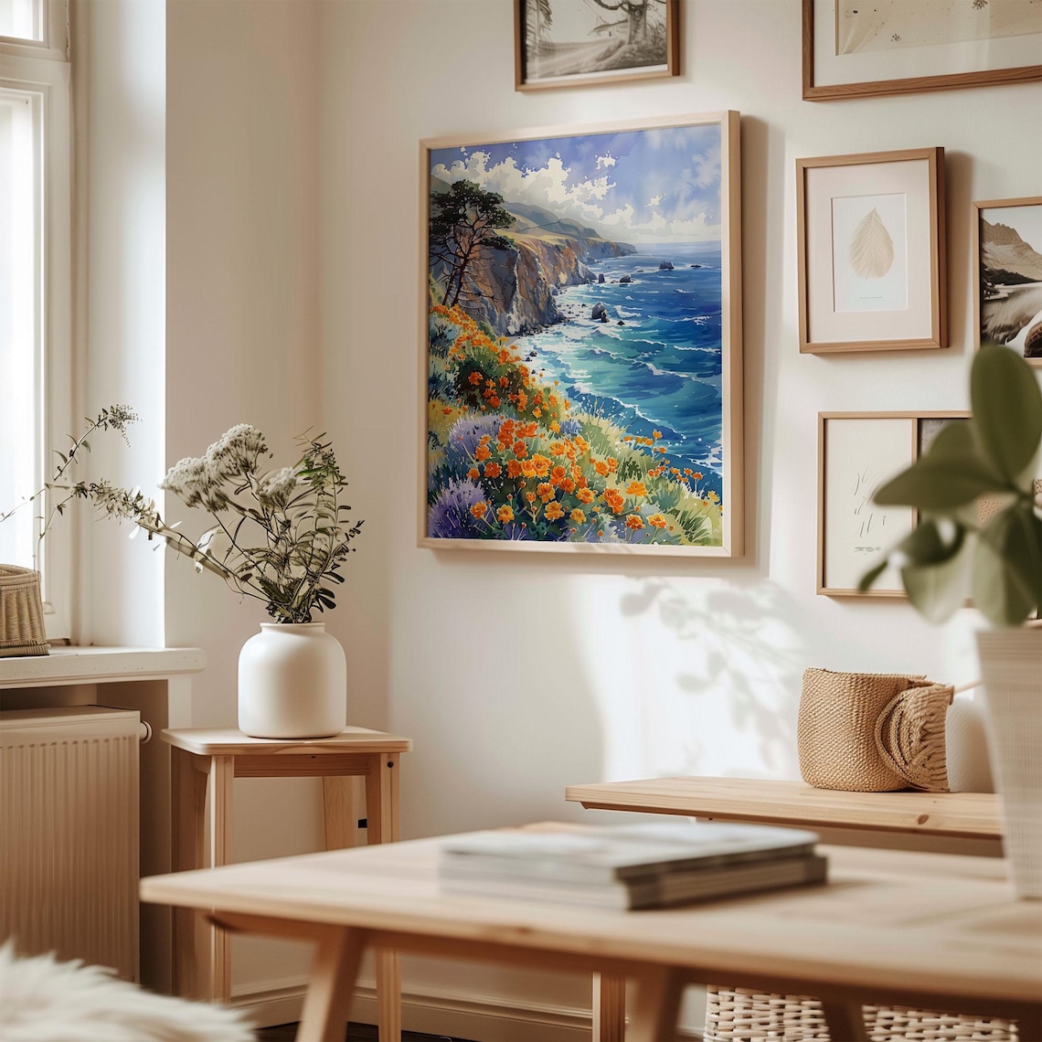 Big Sur Watercolor Painting Travel Poster - Image 3