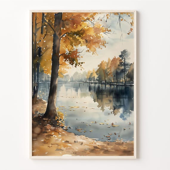Richmond Park Watercolor Painting Richmond Poster Deer Print British Park Wall Art London Art Royal Park Illustration C30 803