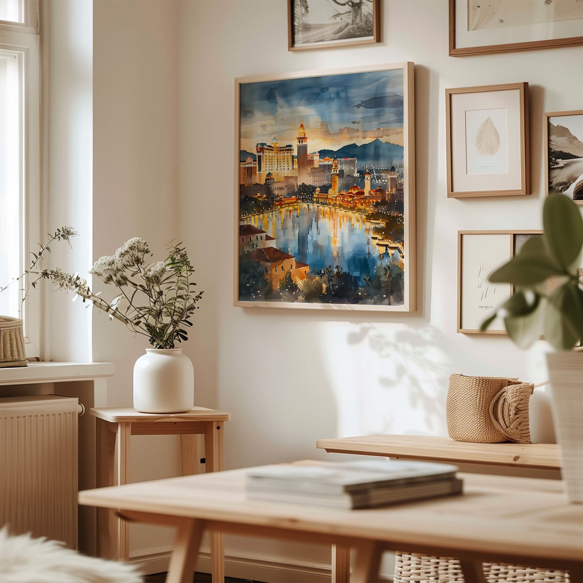 Las Vegas Watercolor Painting Nevada Wall Art Travel Poster Statue Of Liberty Print Watercolor Wall Art C30 153 - Image 3