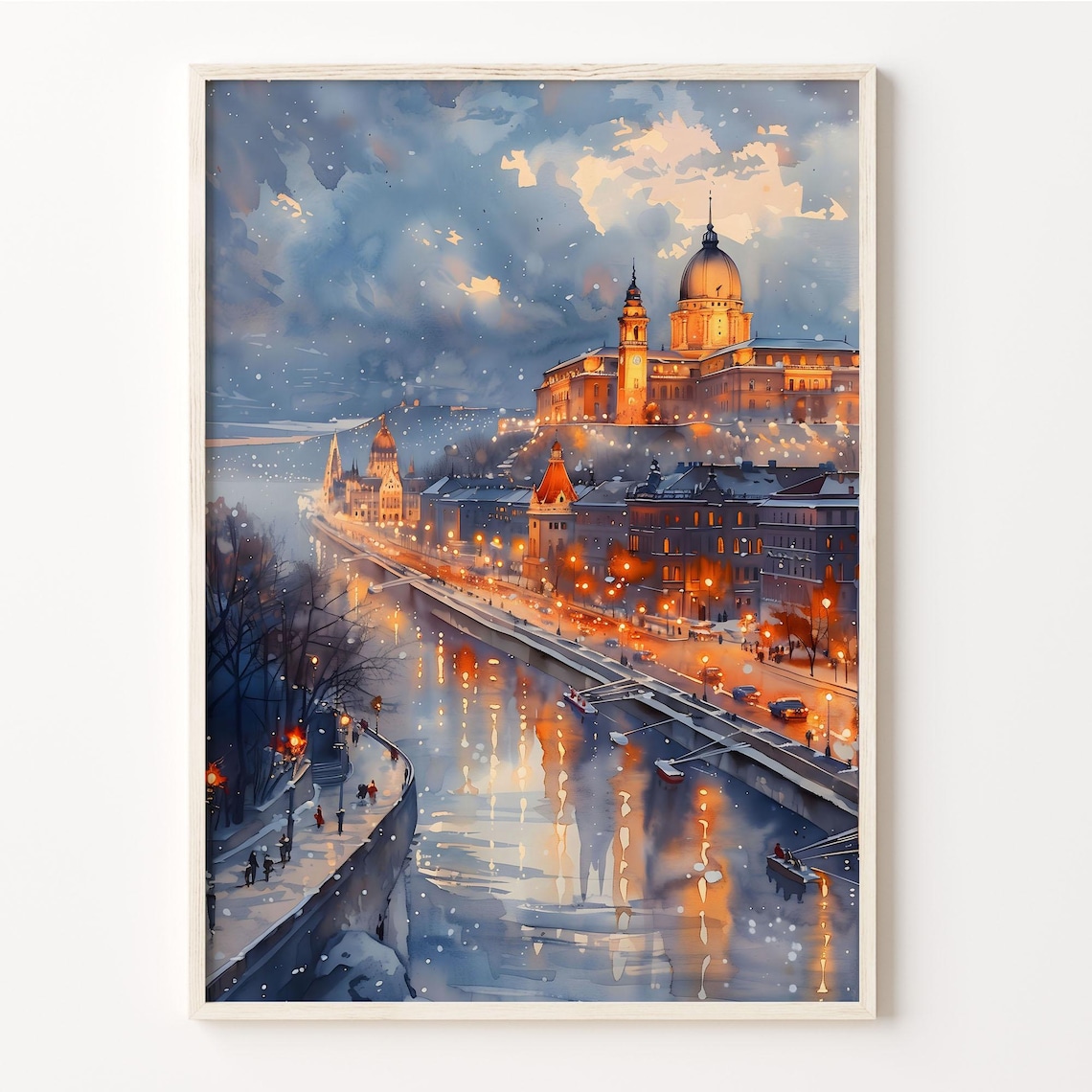Budapest Watercolor Poster, Hungary Travel Art Print