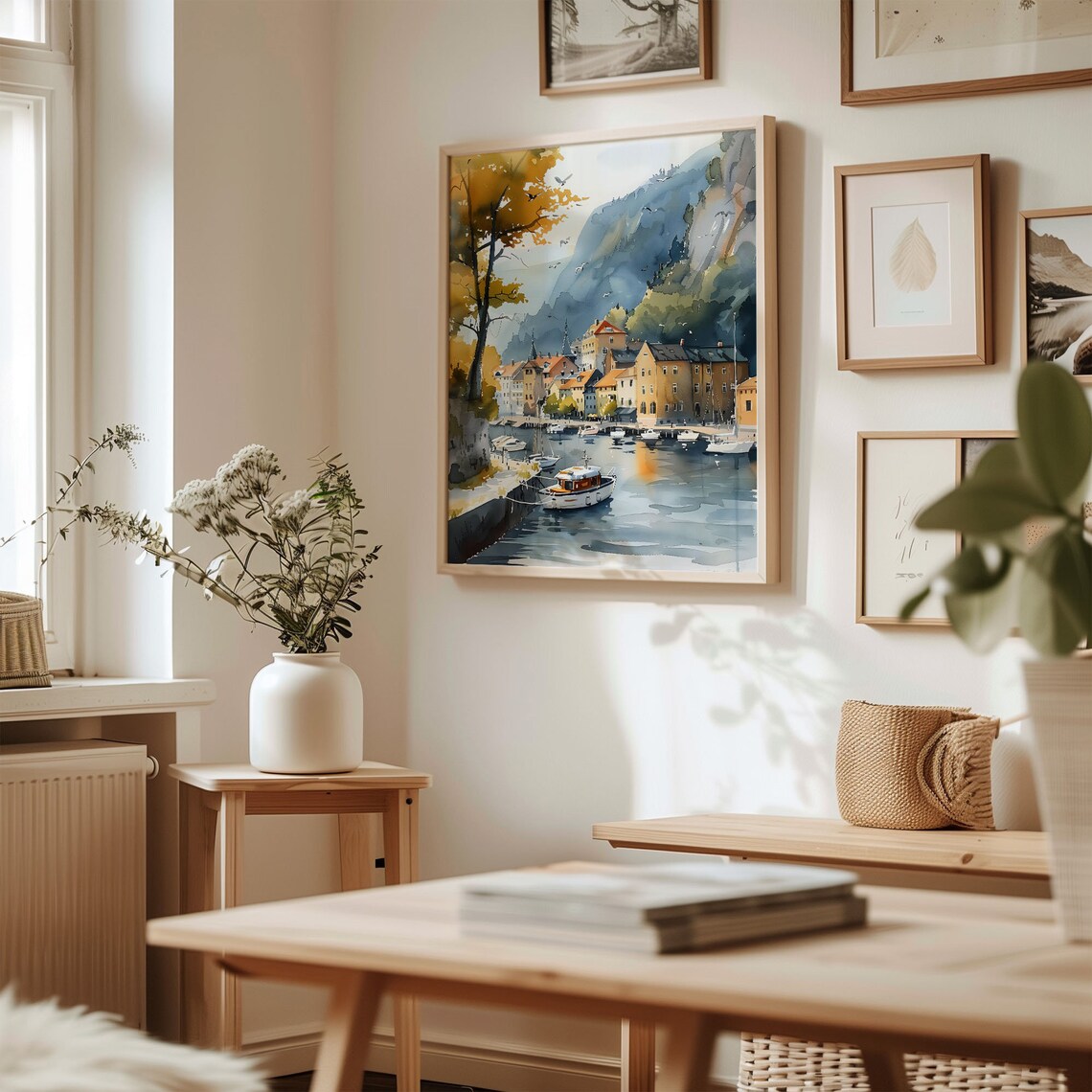 Bergen Watercolor Painting Norway Travel Poster - Image 3