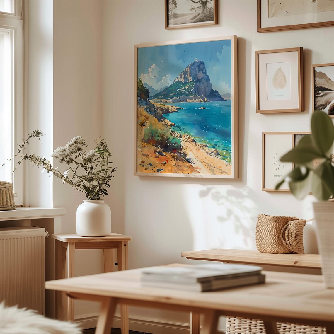 Gibraltar Watercolor Painting Travel Poster - Image 3