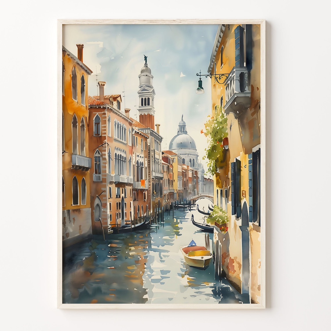 Venice Watercolor Painting, Italy Travel Poster