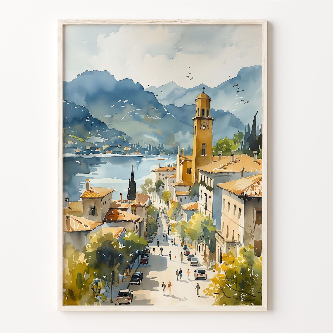 Shkodr Watercolor Painting Albania Travel Poster