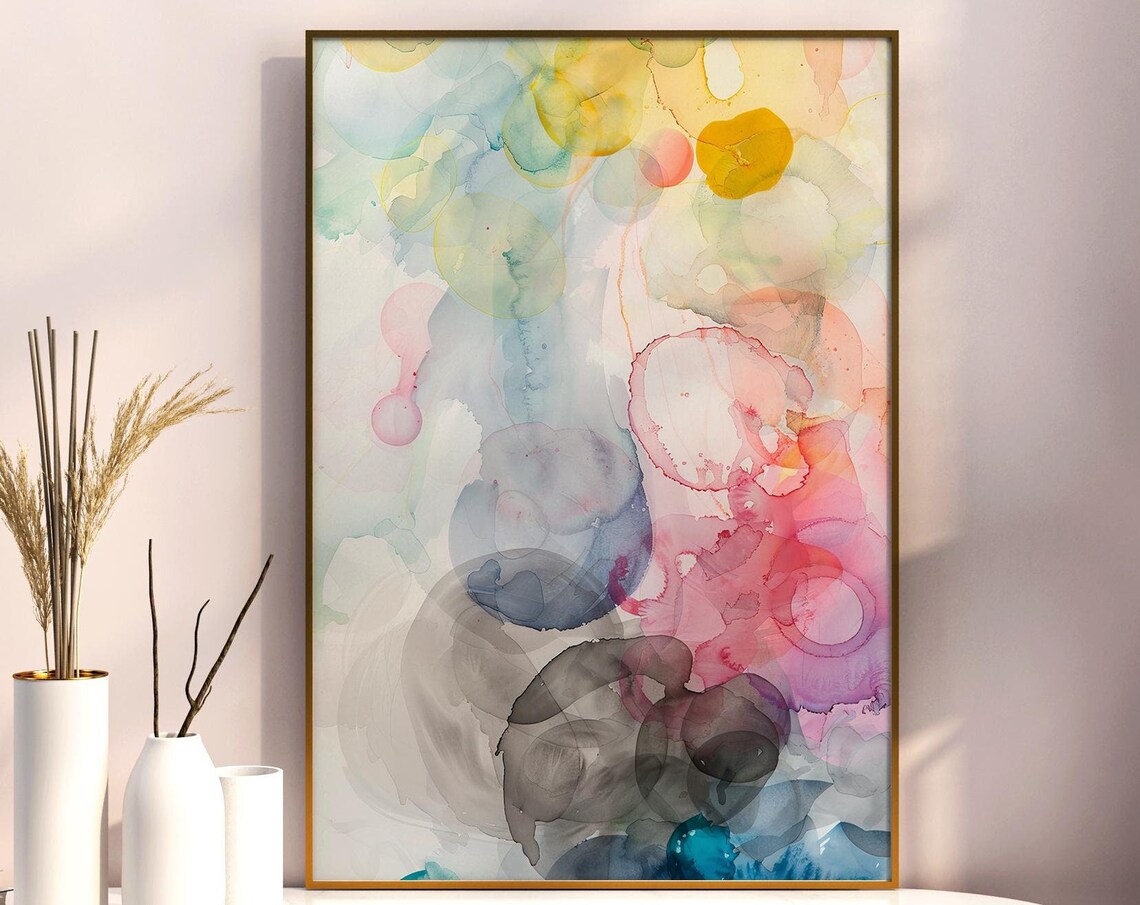 Pastel Ink Blob Abstract Watercolor Art Print for Modern Gallery Walls - Image 5