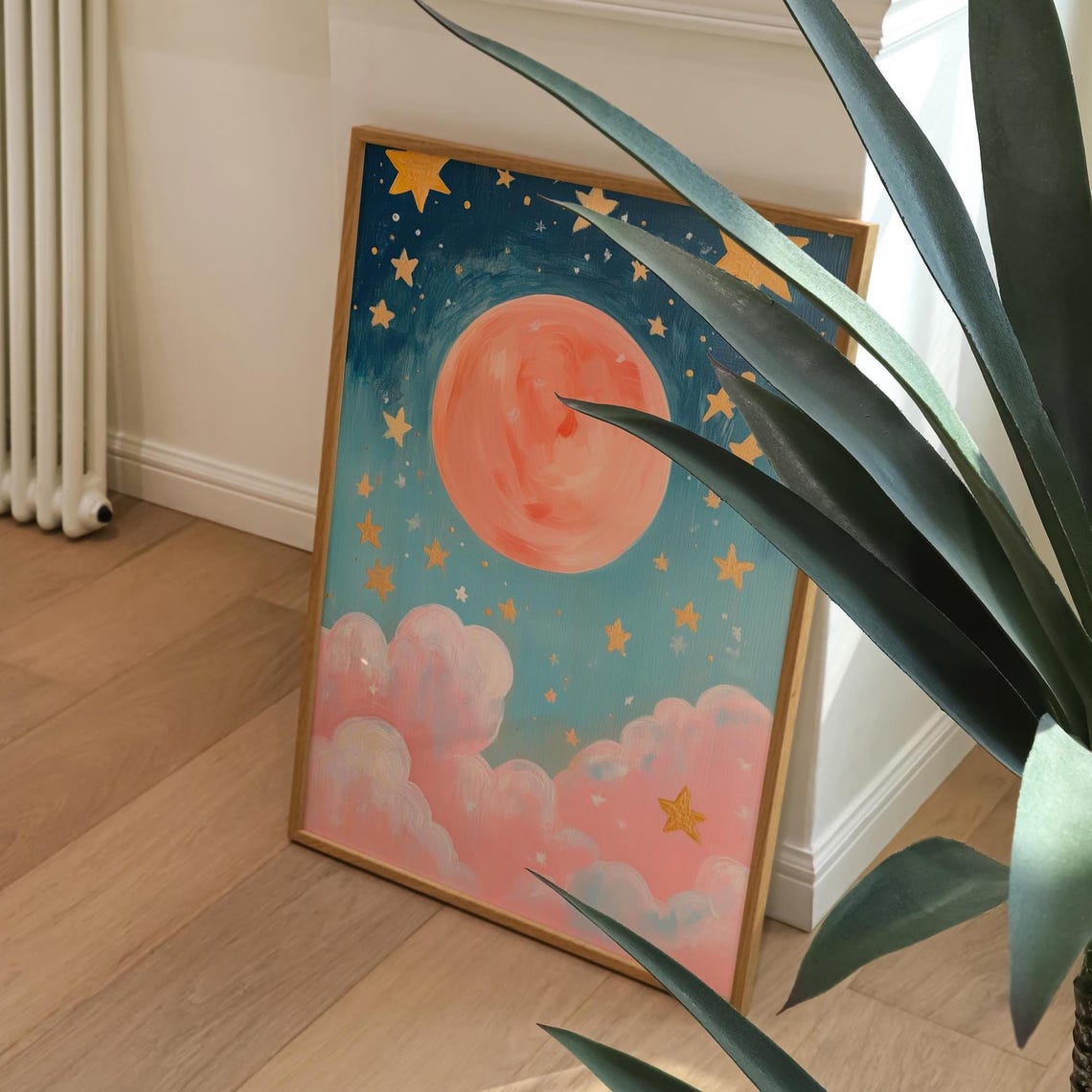 Nursery Moon Stars Art Print, Whimsical Baby Room - Image 4