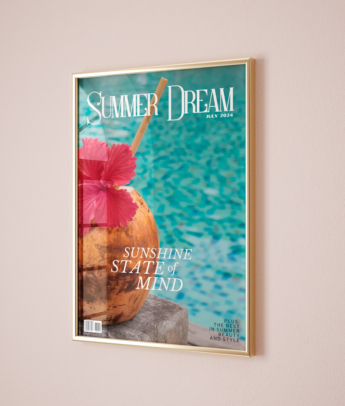 Summer Dream Tropical Cocktail Art Print - Image 3