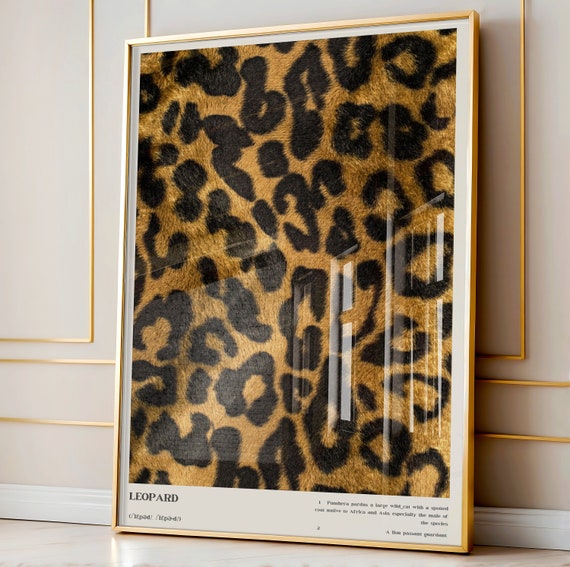 Leopard Wall Art Photography Definition Poster Above Bed Bedroom Wall Decor Aesthetic Trendy Leopard Art Print Abstract Dorm Room Decor
