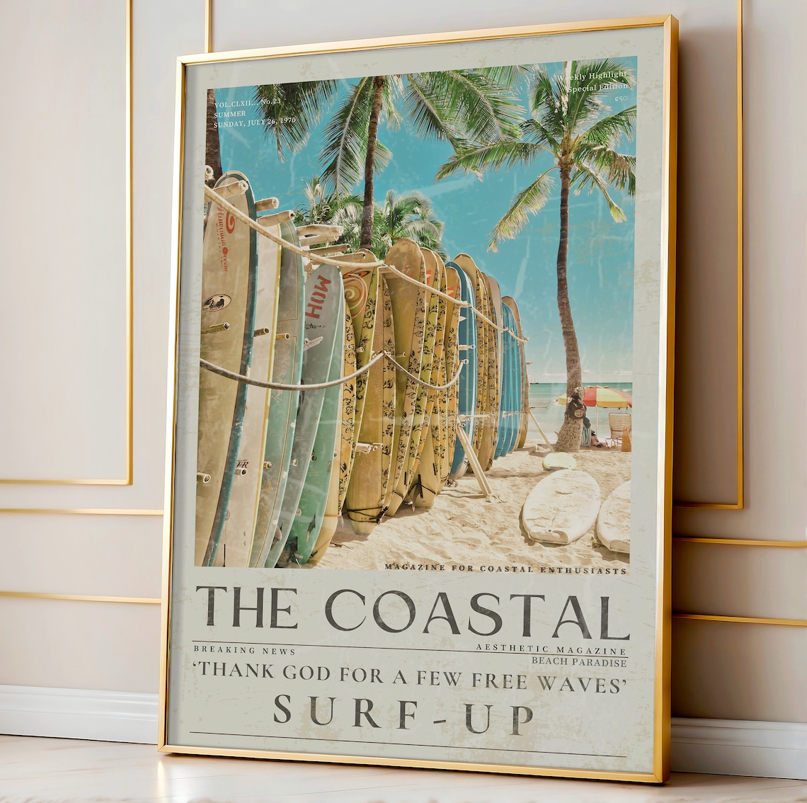 Coastal Life Beach Surf Vintage 70s Poster Print - Image 2