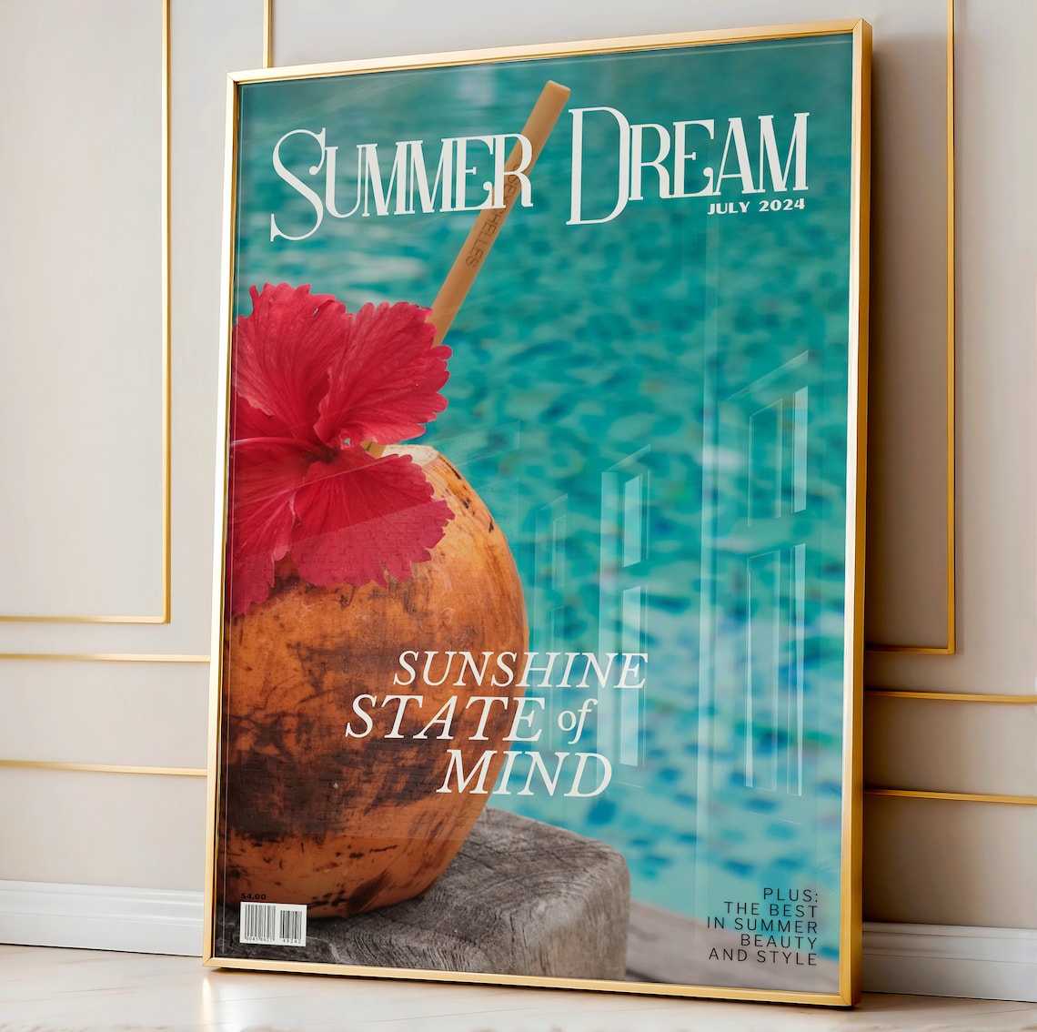 Summer Dream Tropical Cocktail Art Print