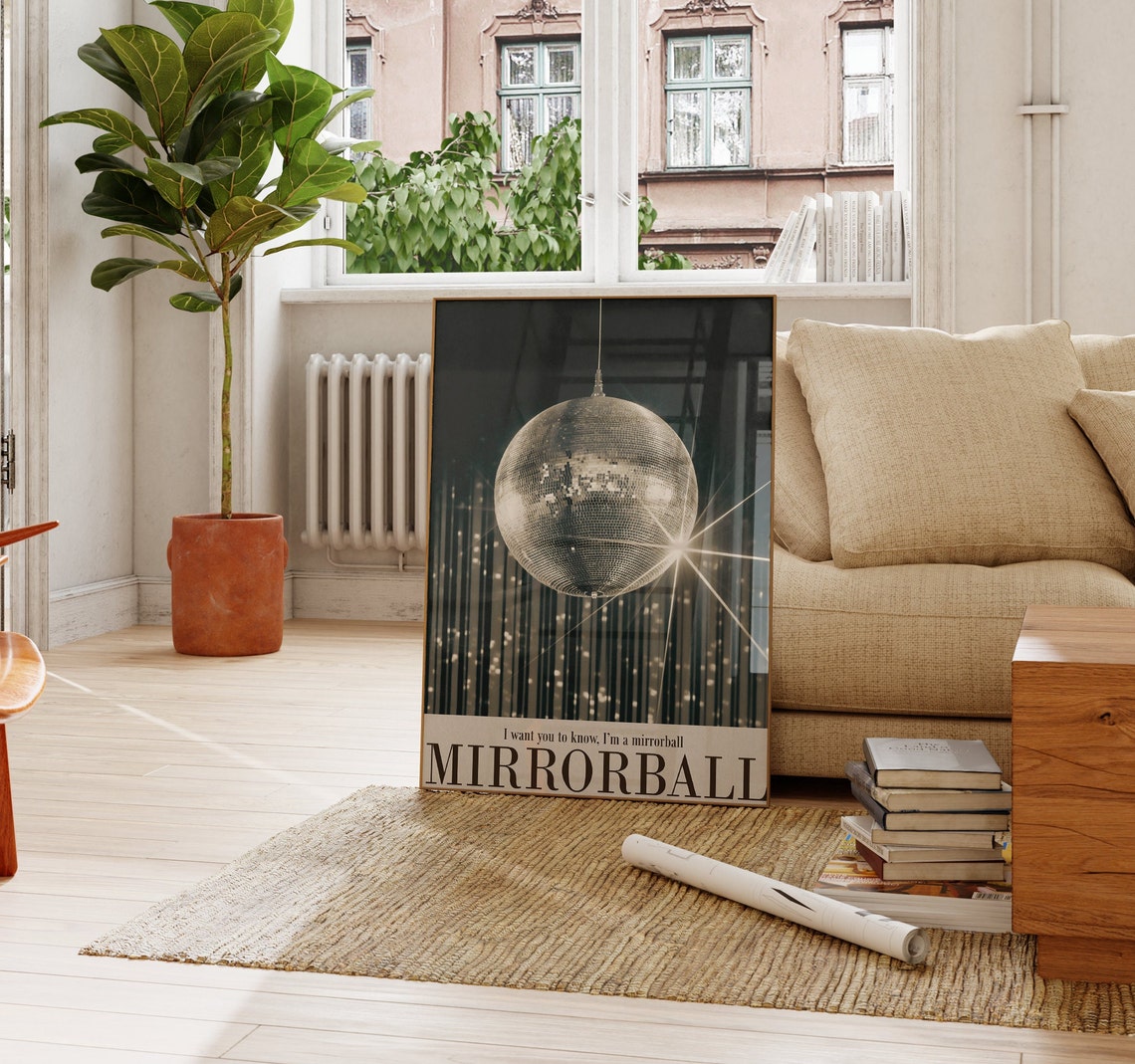Mirrorball Disco Ball Lyric Shimmering Party Photography Poster - Image 2