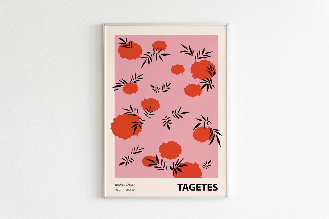 Tagetes 02 Floral Illustration Art Print