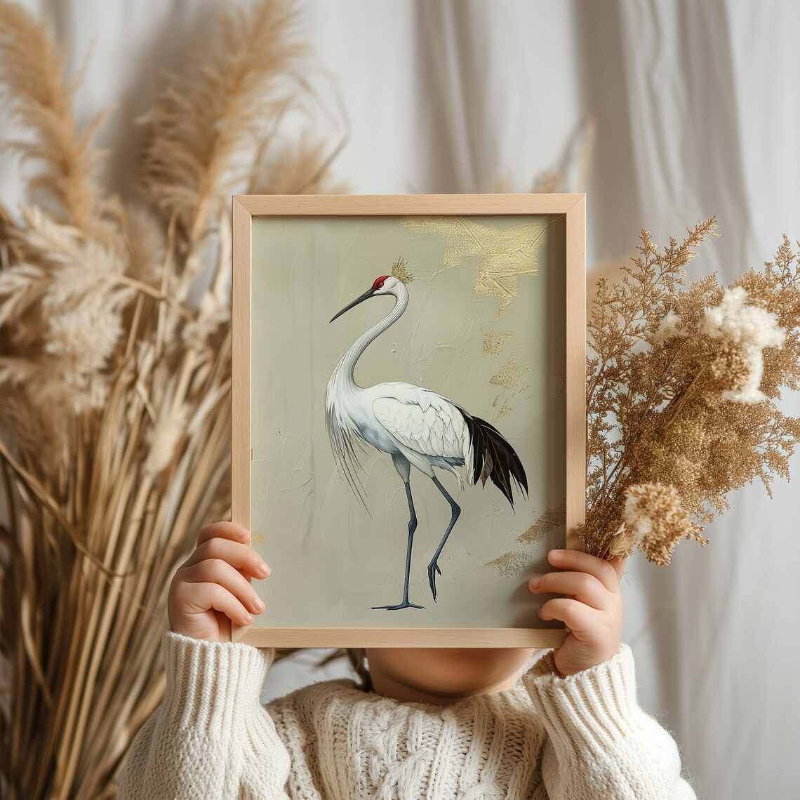 Japanese Crane Art Print, Traditional Japanese - Image 2
