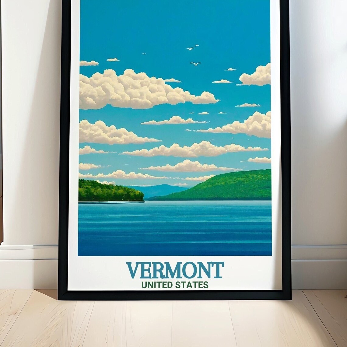 Vermont United States Lake Champlain Summer Lake Scene Poster