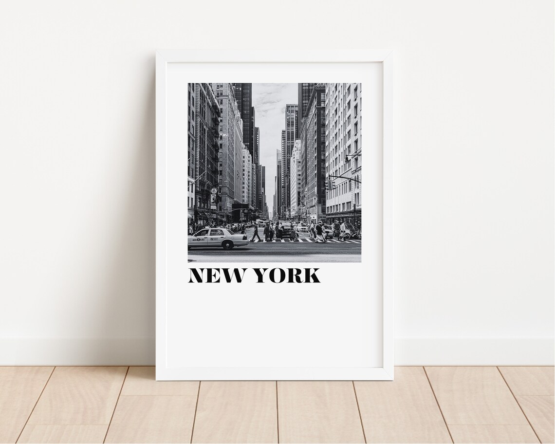 New York City Street Black And White Classic Photo Travel Poster - Image 2