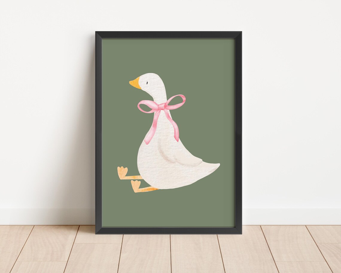 Cute Goose Wall Art, Nursery Room Decor Print - Image 3