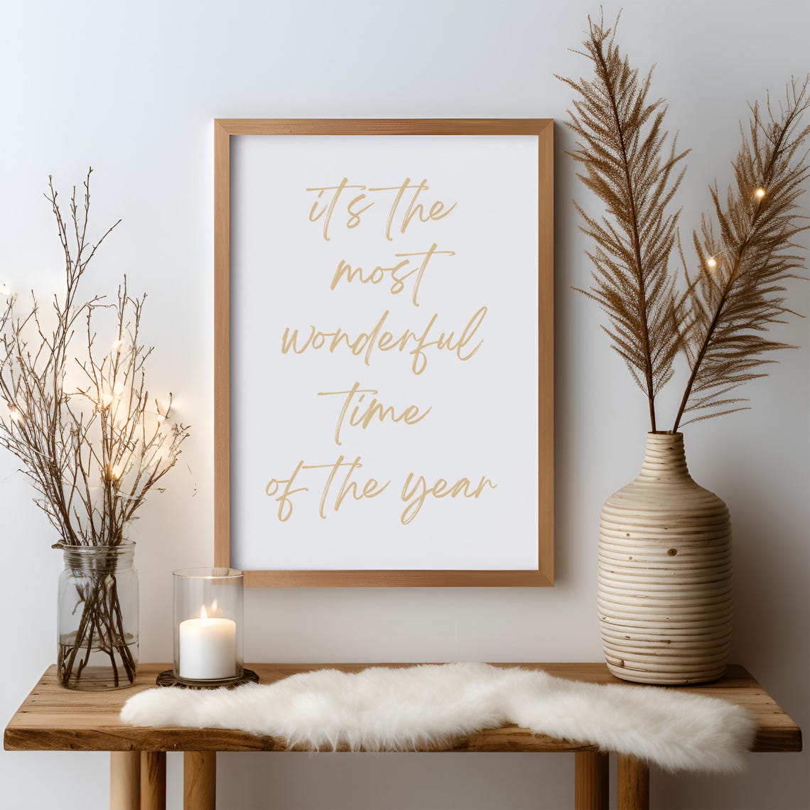It Is The Most Wonderful Time Of The Year Gold Script Poster