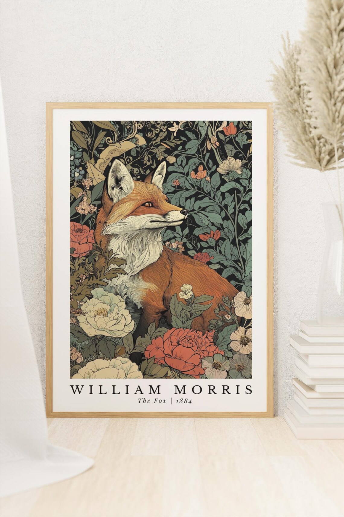 William Morris The Fox 1884 Botanical Fox Vintage Art Poster