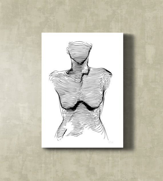 Naked Nude Female Body Sensual Line Wall Art Ladies Home Dcor Minimalistic Sexy Art Poster Gift For Her