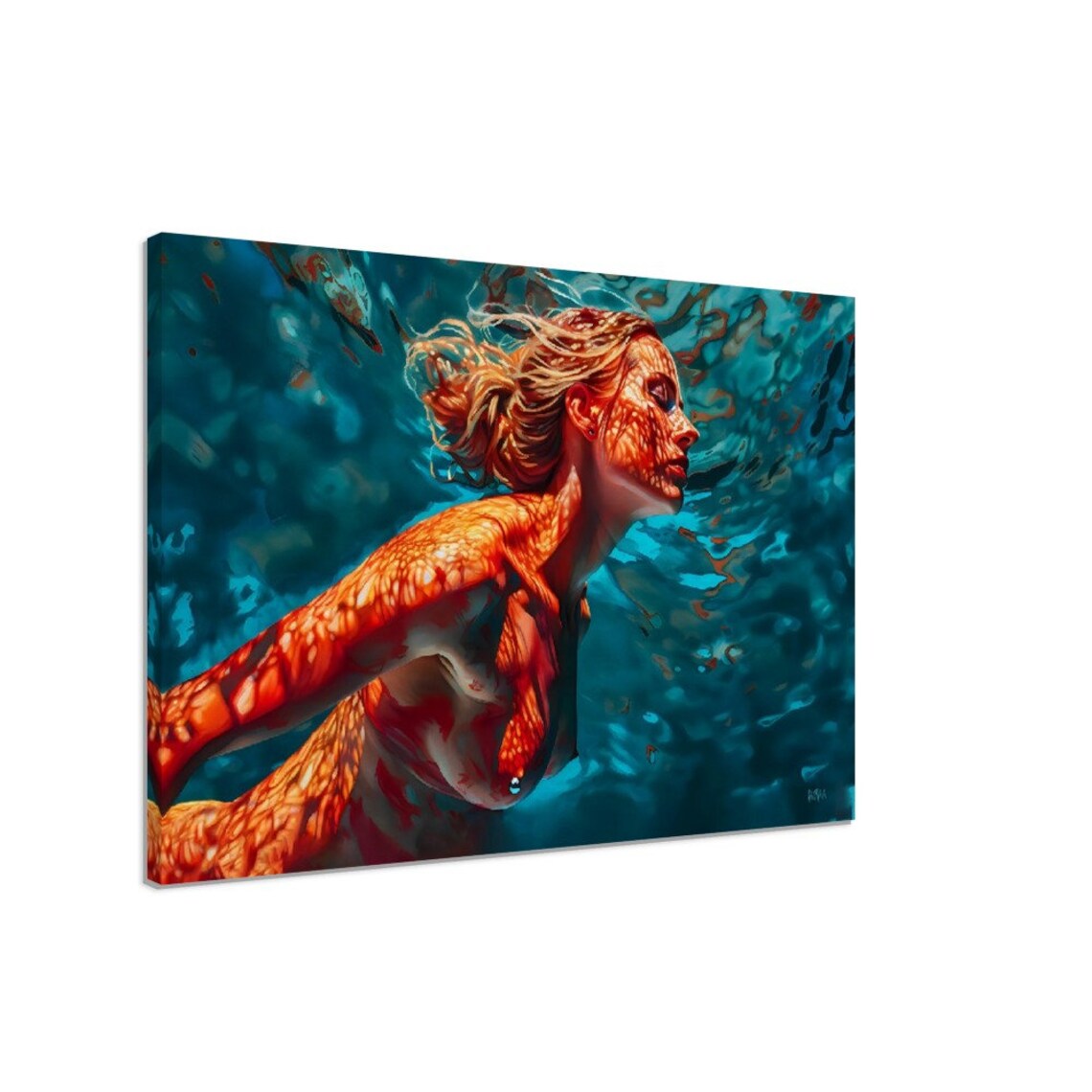 Sensual Female Body Submerged Serenity Art Print - Image 2