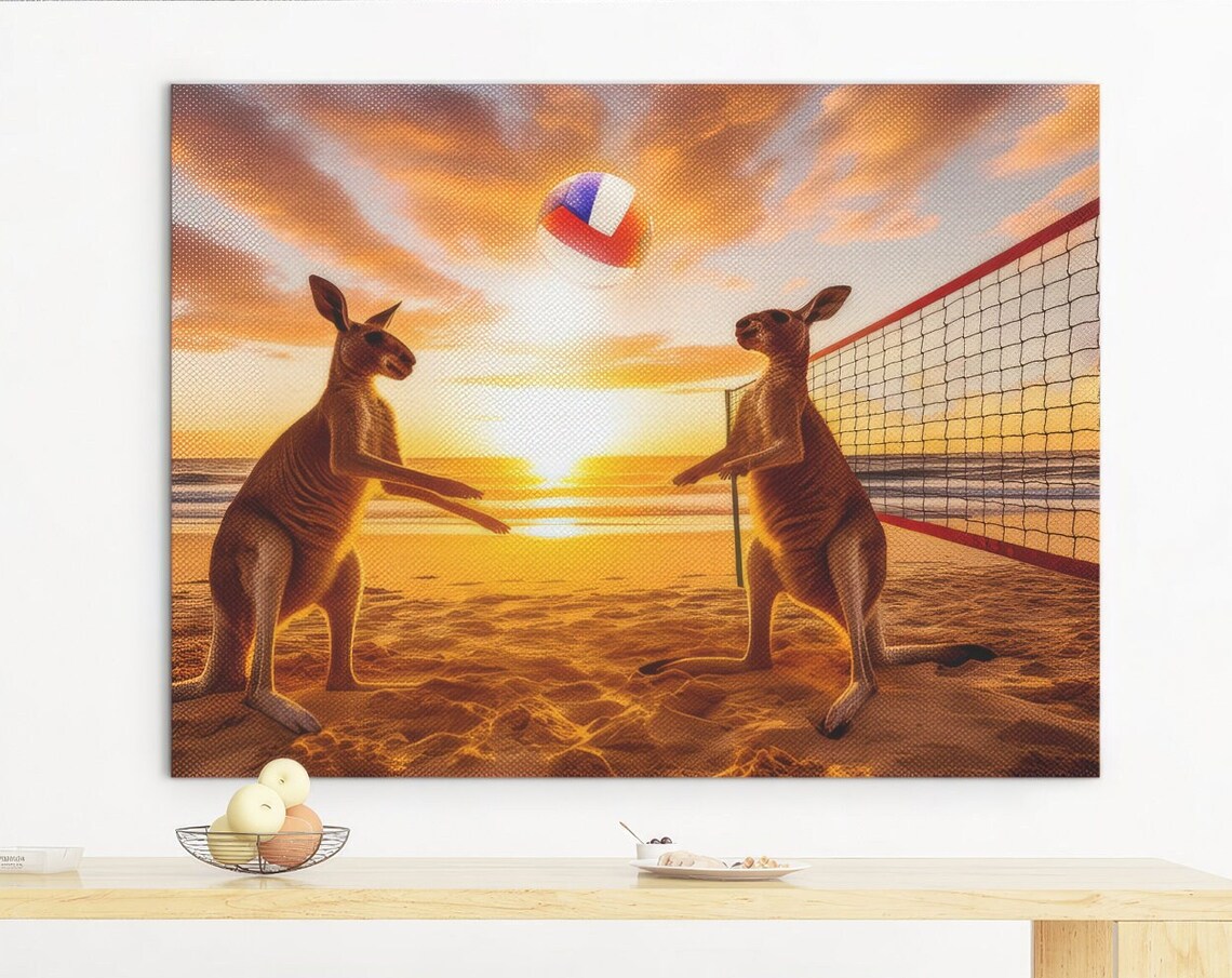 Kangaroo Playing Volleyball, Funny Australia Outback
