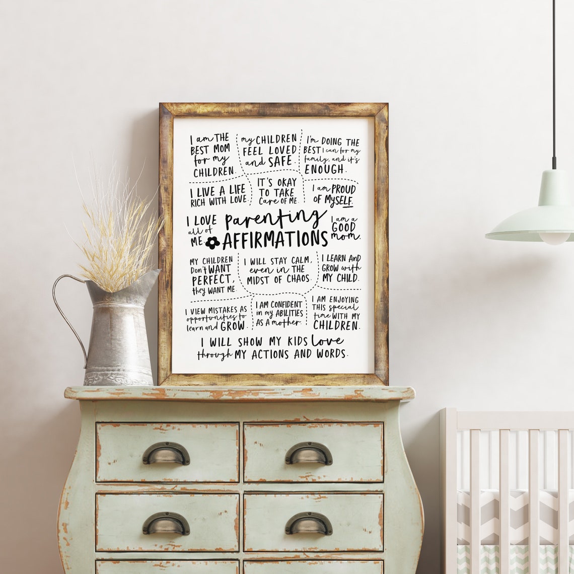 Parenting Affirmations Encouraging Mom Wall Decor Quote Poster - Image 2