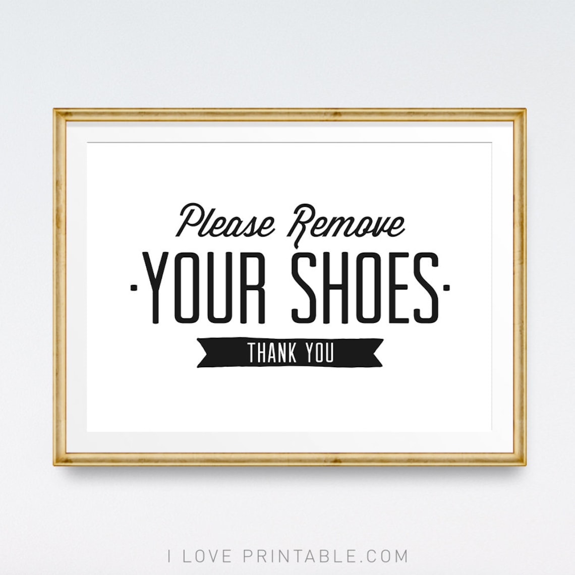 Please Remove Your Shoes Sign, Home Entry Print - Image 2