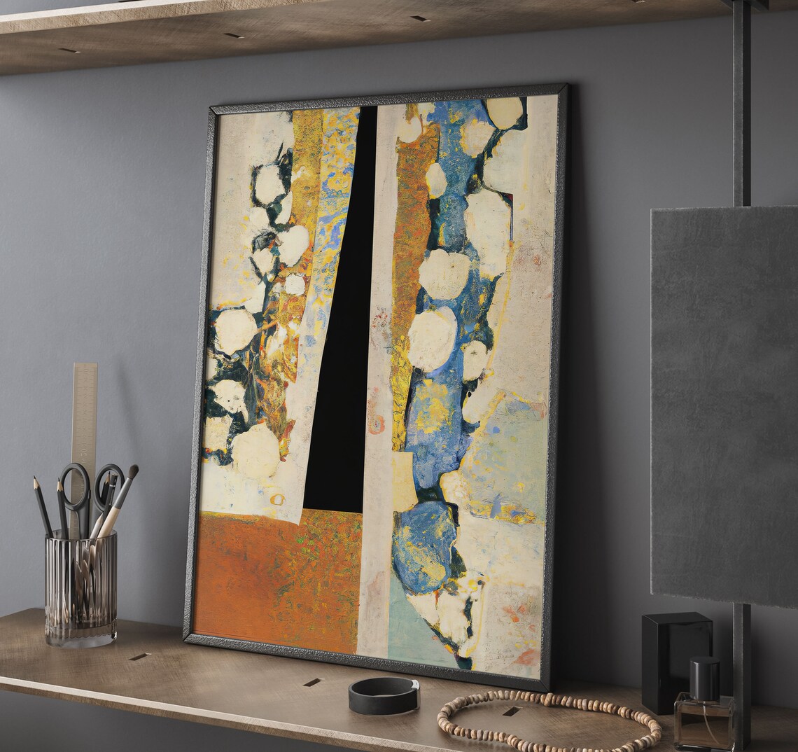Abstract Landscape Art Print, Mid-Century Decor