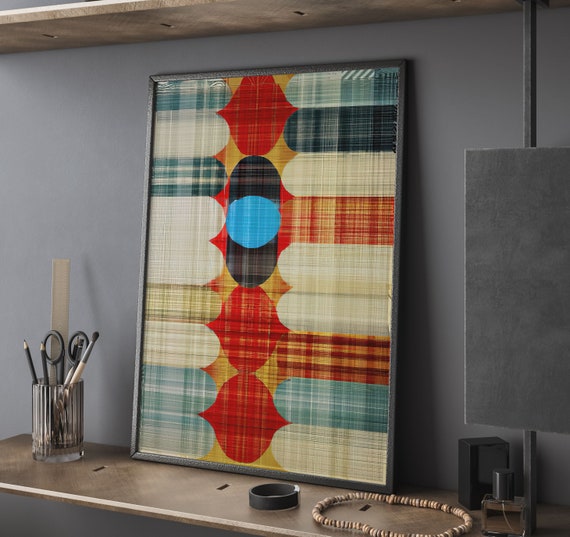 Textured Abstract Art Print Colorful Home Decor