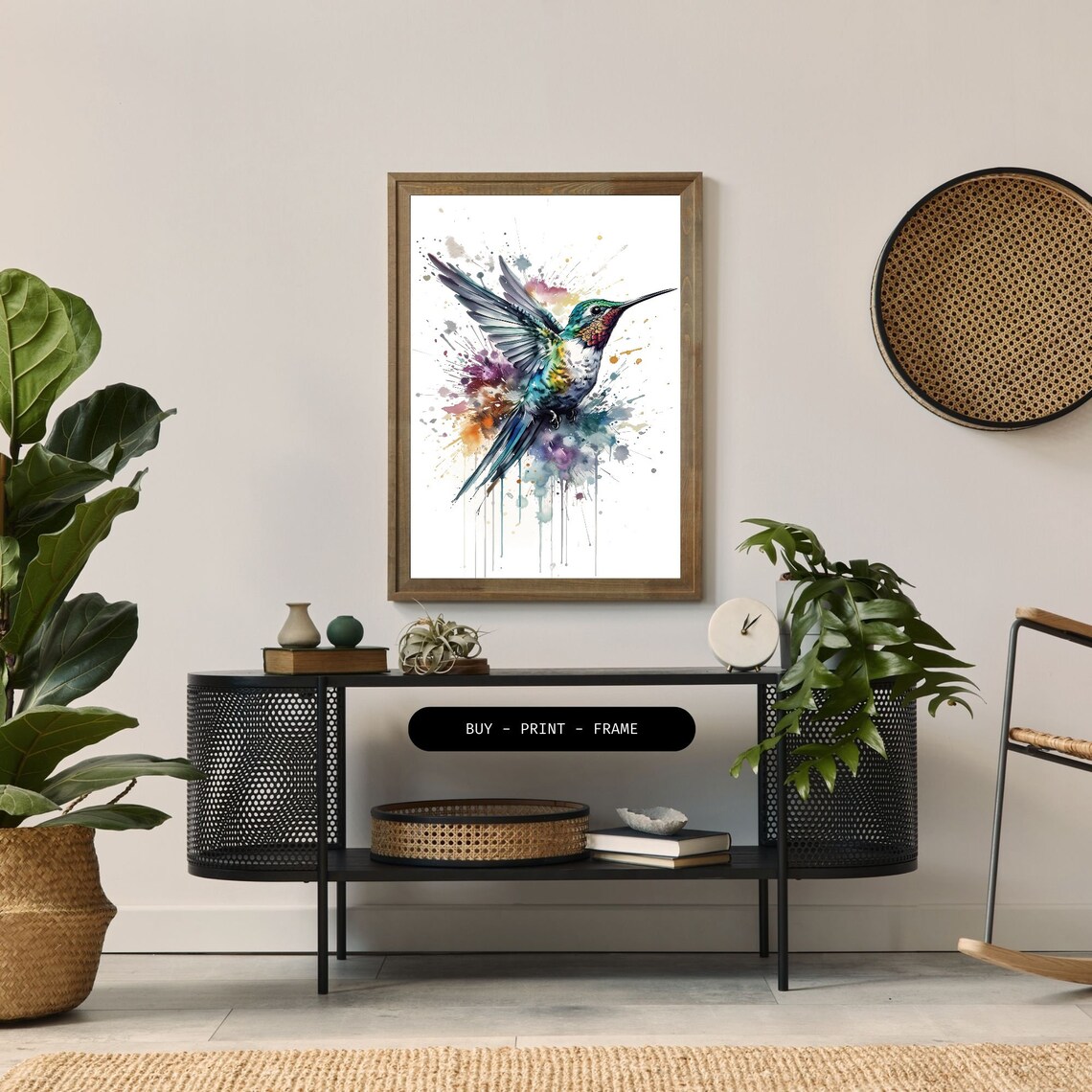 Hummingbird Watercolor - Modern Travel Poster - Image 2