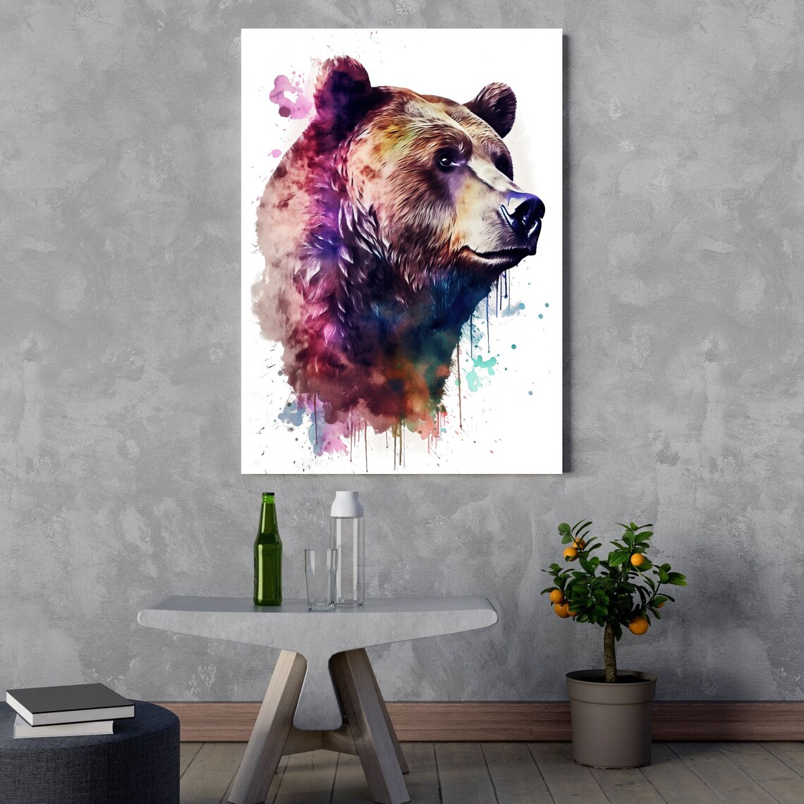 Bear Watercolor Art Print, Modern Wildlife Decor - Image 3