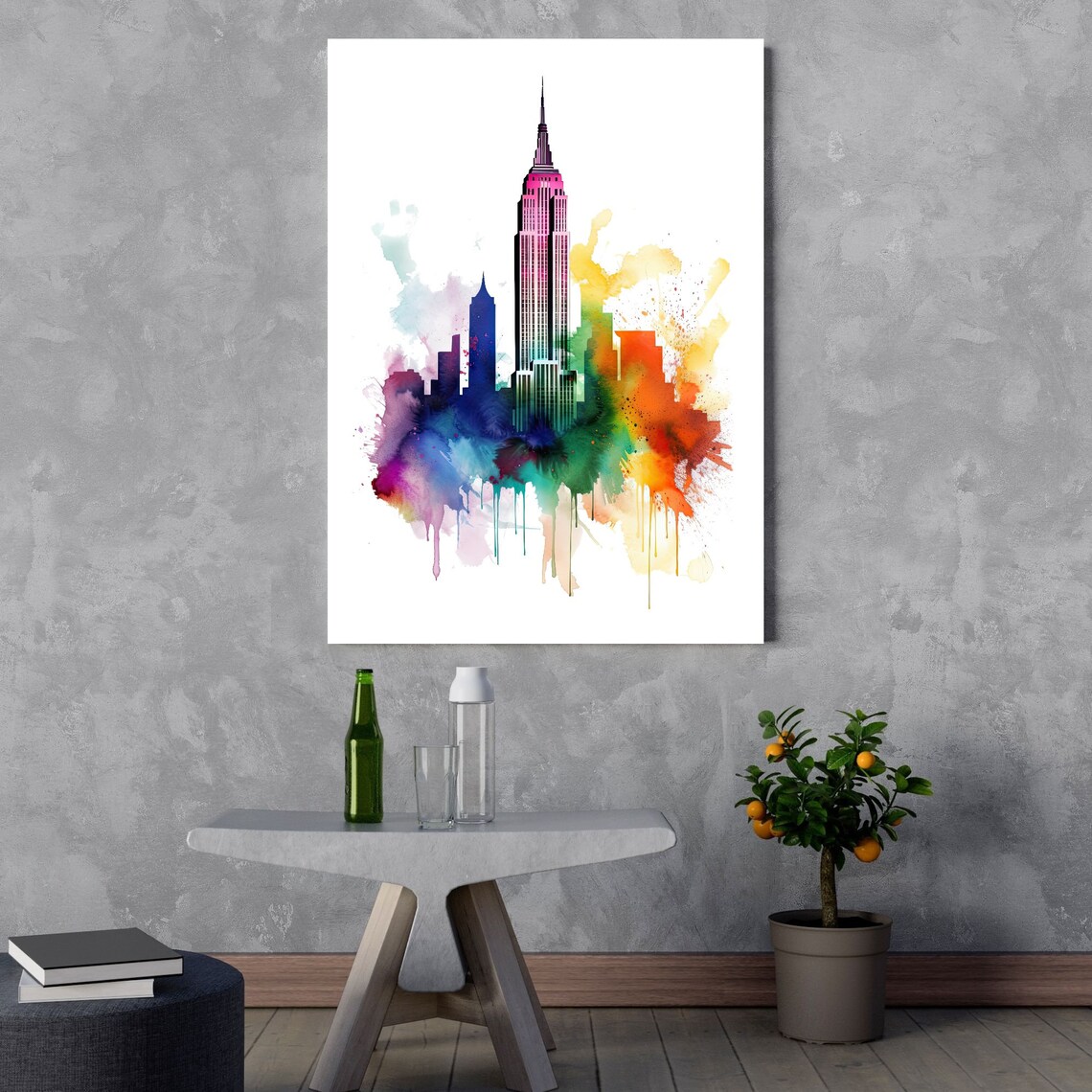 Empire State Building Watercolor Art Print - Image 3