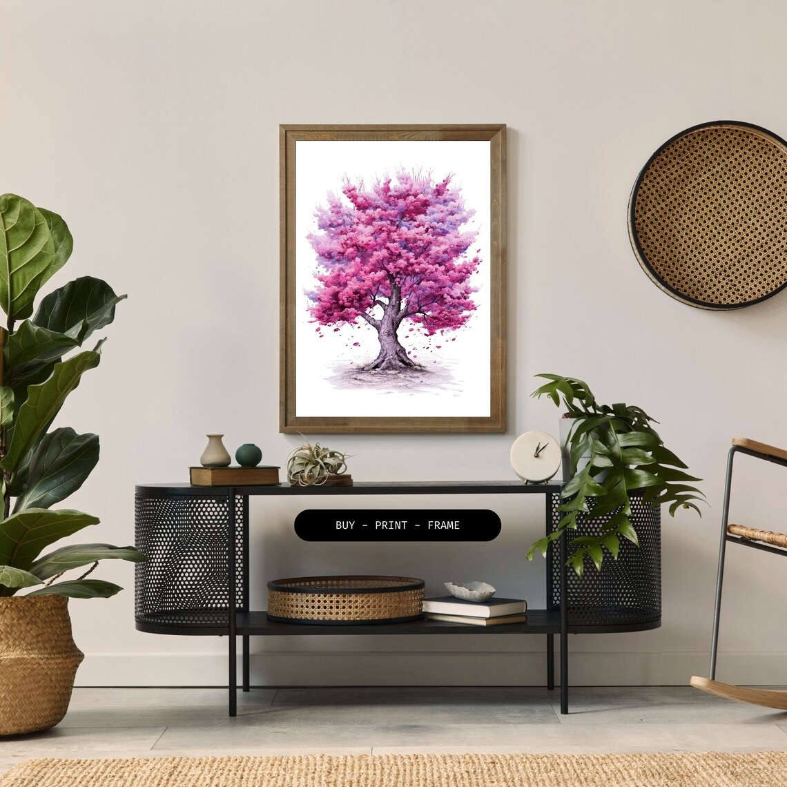 Blooming Cherry Tree Watercolor Art Print - Image 2
