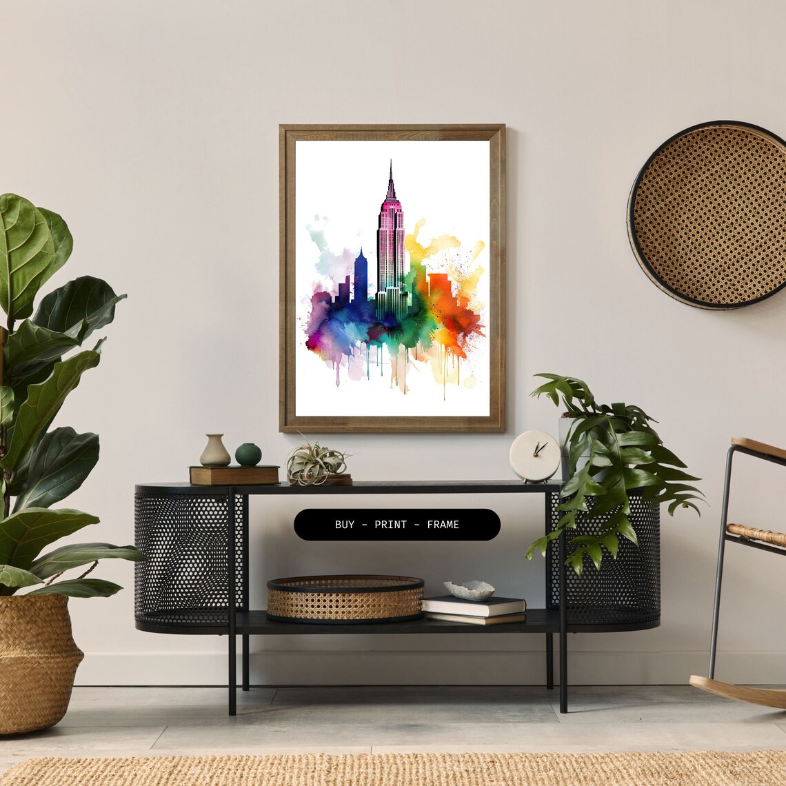 Empire State Building Watercolor Art Print - Image 2
