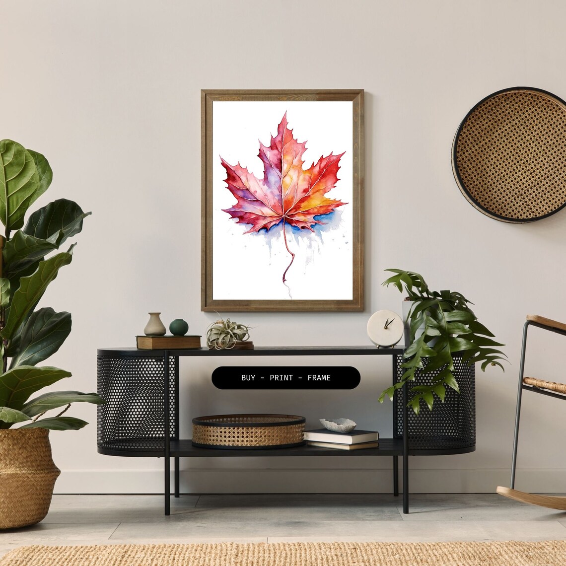 Maple Leaf Watercolor Art Print, Seasonal Decor - Image 2