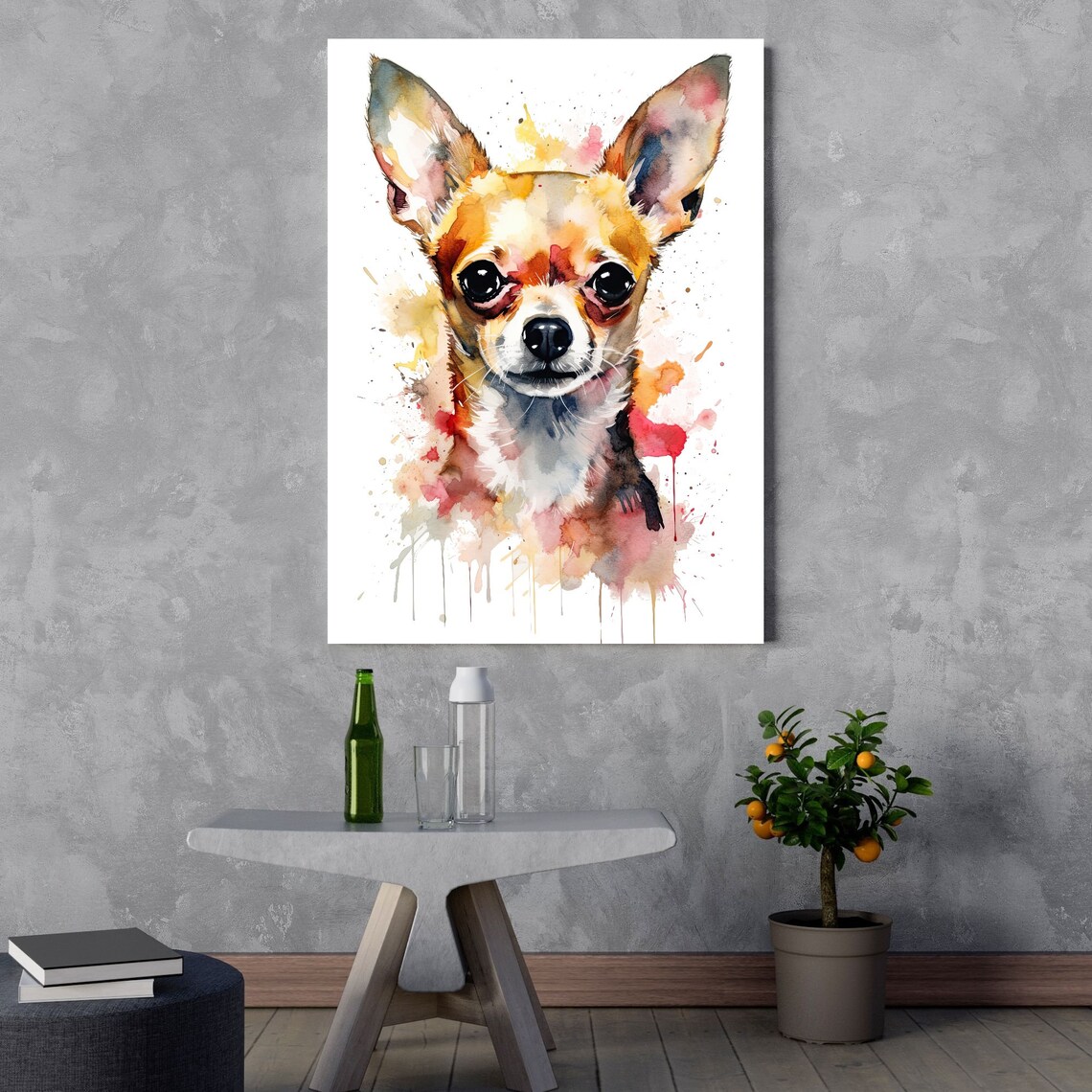 Chihuahua Watercolor Art Print, Modern Dog Decor - Image 3