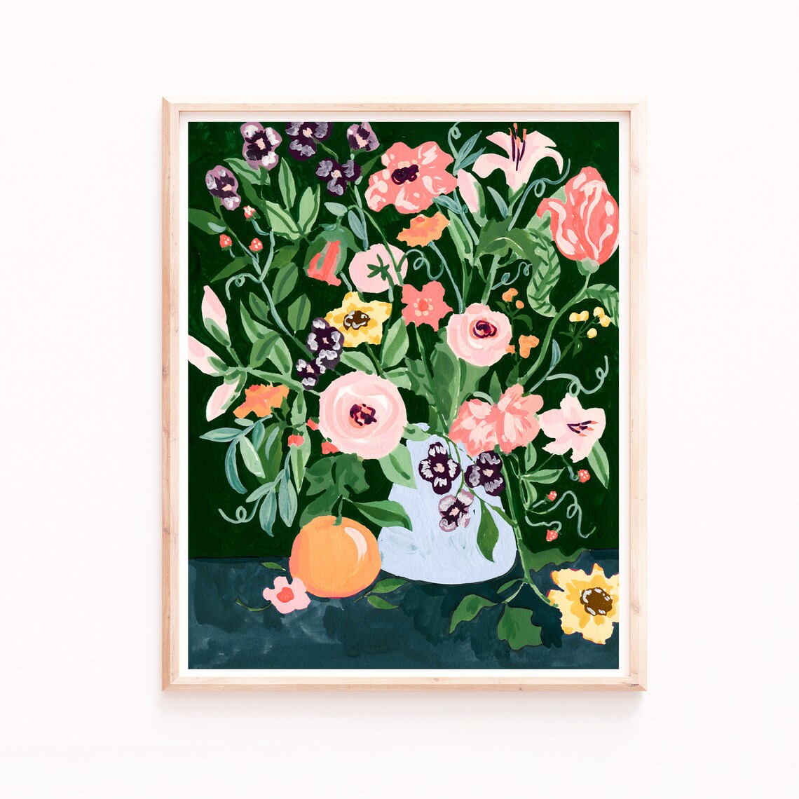 Floral Arrangement Watercolor Art Print, Still Life