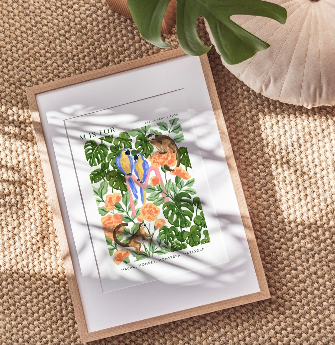 Monogram M Art Print, Alphabet Nursery Decor - Image 3